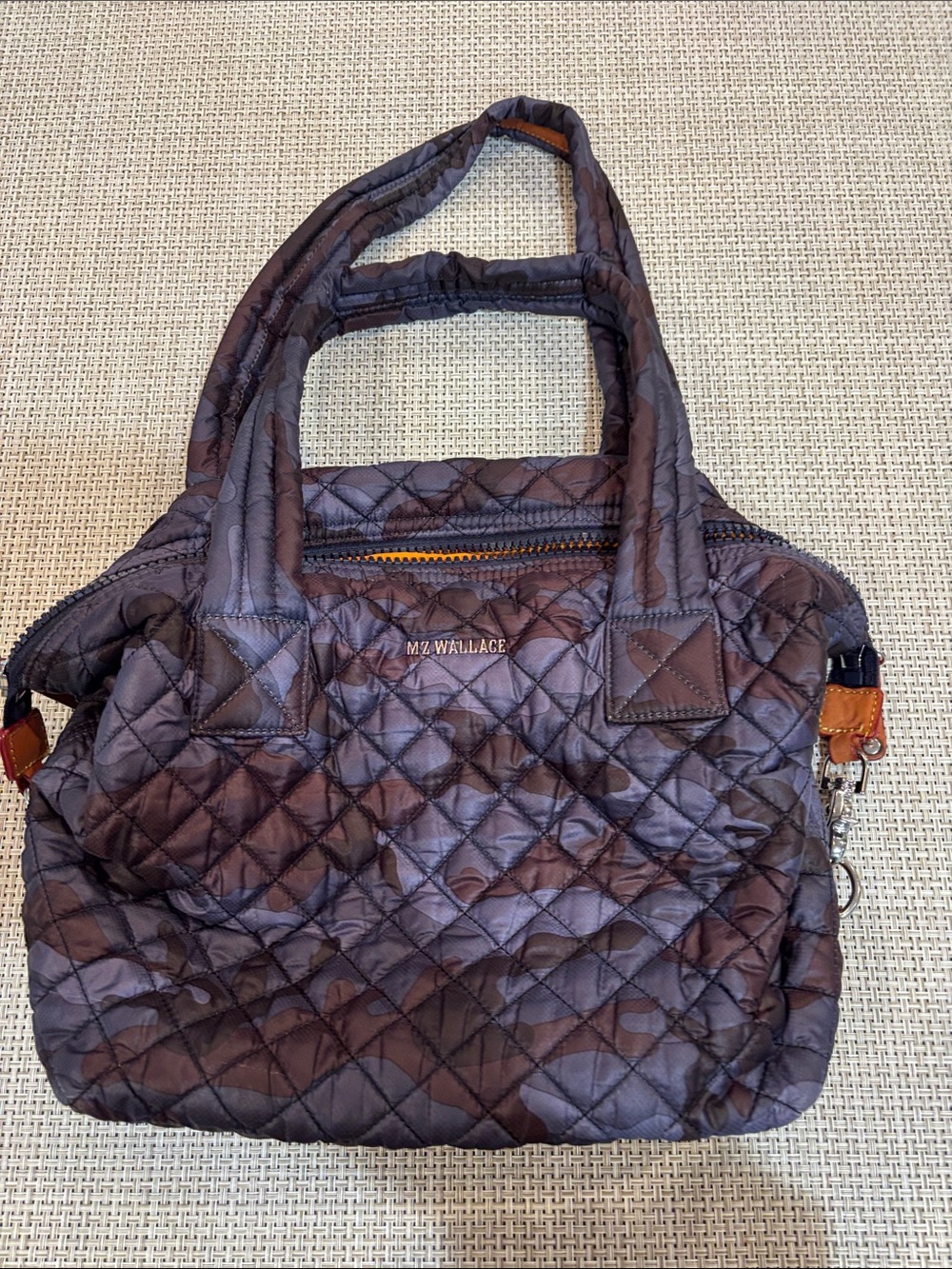 MZ Wallace Quilted Dark Brown and Black Tote